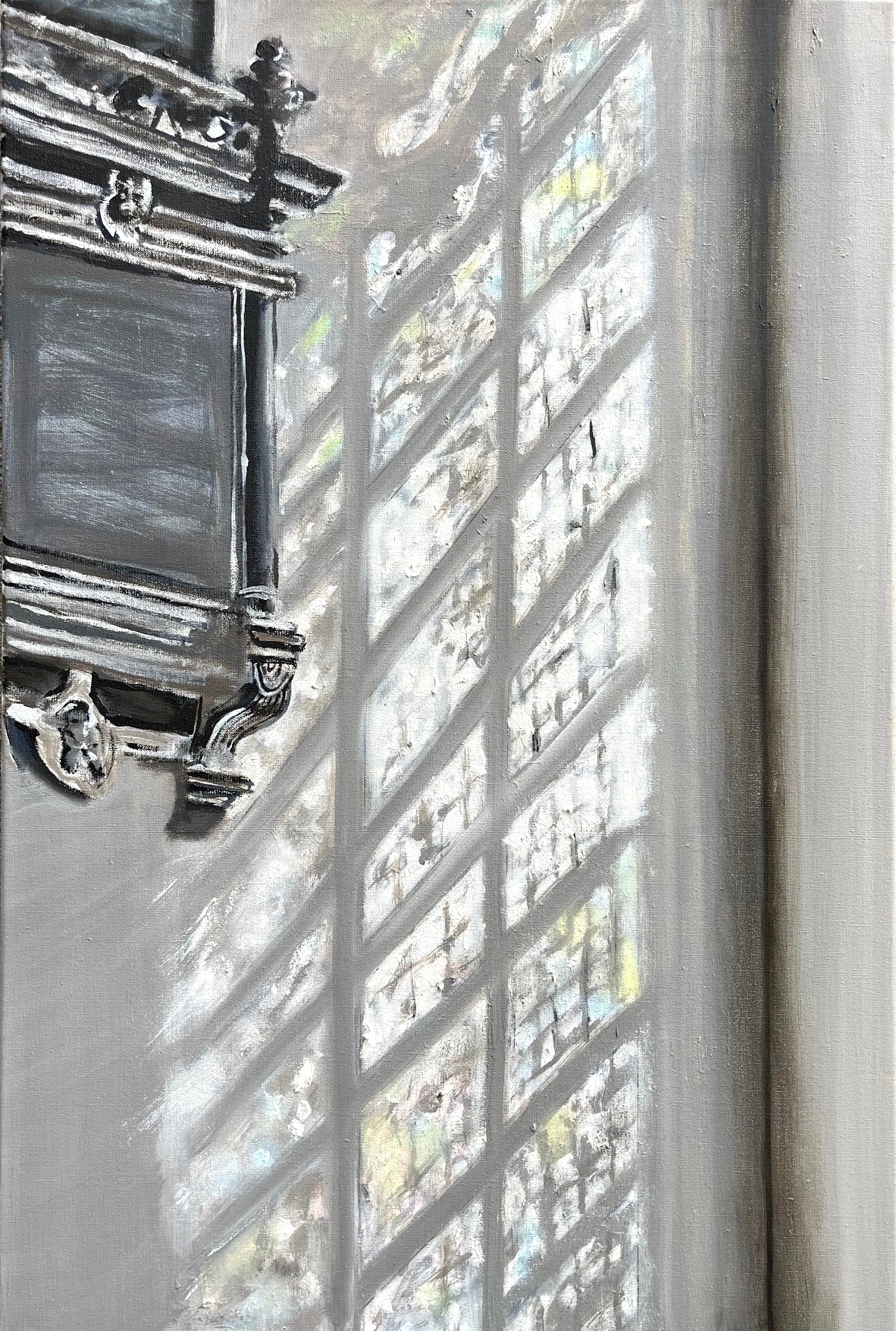 'Tijdens het concert', olieverf en pigmenten op doek, 90x60