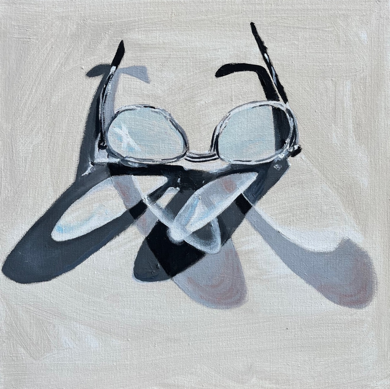 'Ik zie. Ik zie', olieverf en pigmenten op doek, 40x40 cm